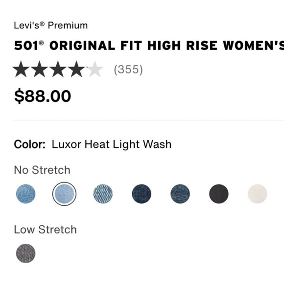 Levi's 501 Original Fit Jean Short (Luxor Heat Light Wash) - Picture 4 of 4